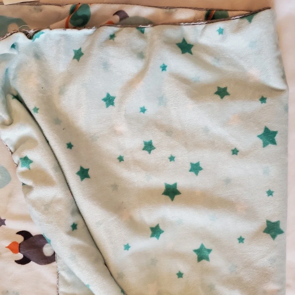 S.L. Home Fashions Spaceships Stars‎ Sherpa Infant Blanket Planet